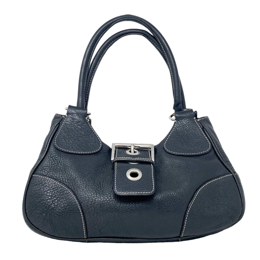 Vintage Prada Leather Moon Bag Black
